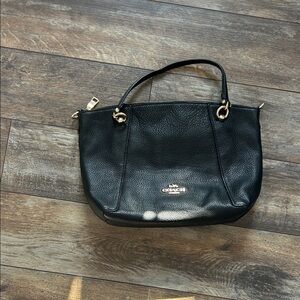 Coach Black Pebbled Leather Shoulder Bag with Gold Hardware